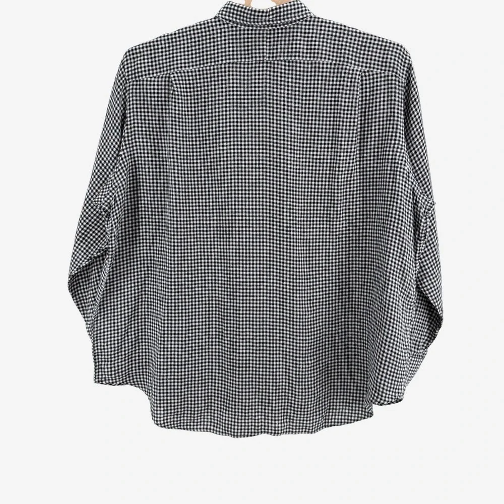 Polo Ralph Lauren Gingham Linen Shirt 3XB Big Linen Black White Preppy Style